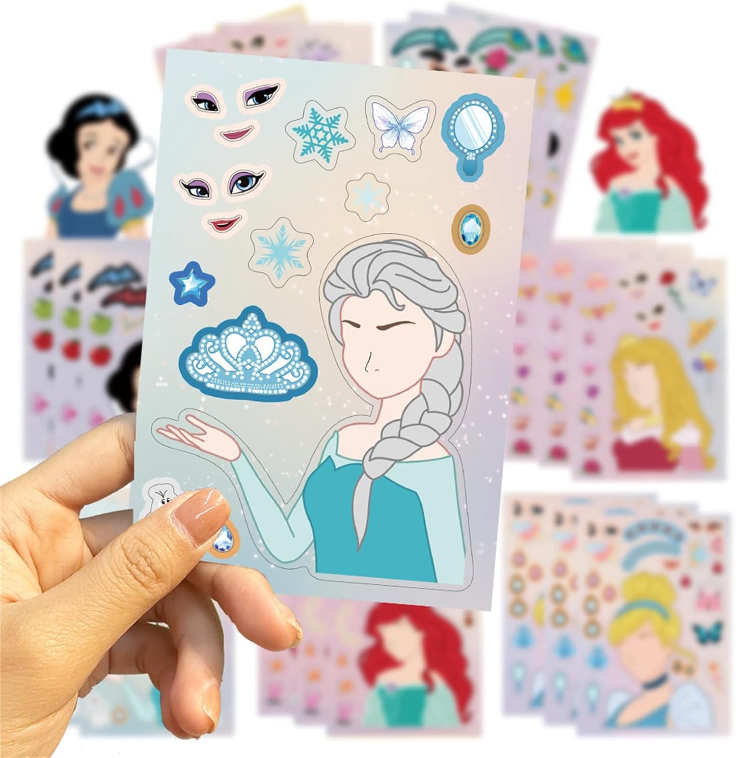 Make a Face Stickers 24PCS Make Your Own Princess Sticker for Adults DIY Sticker Princess Themed Stickers for Party Favors Awards Asverbet DIY Arts and Crafts
