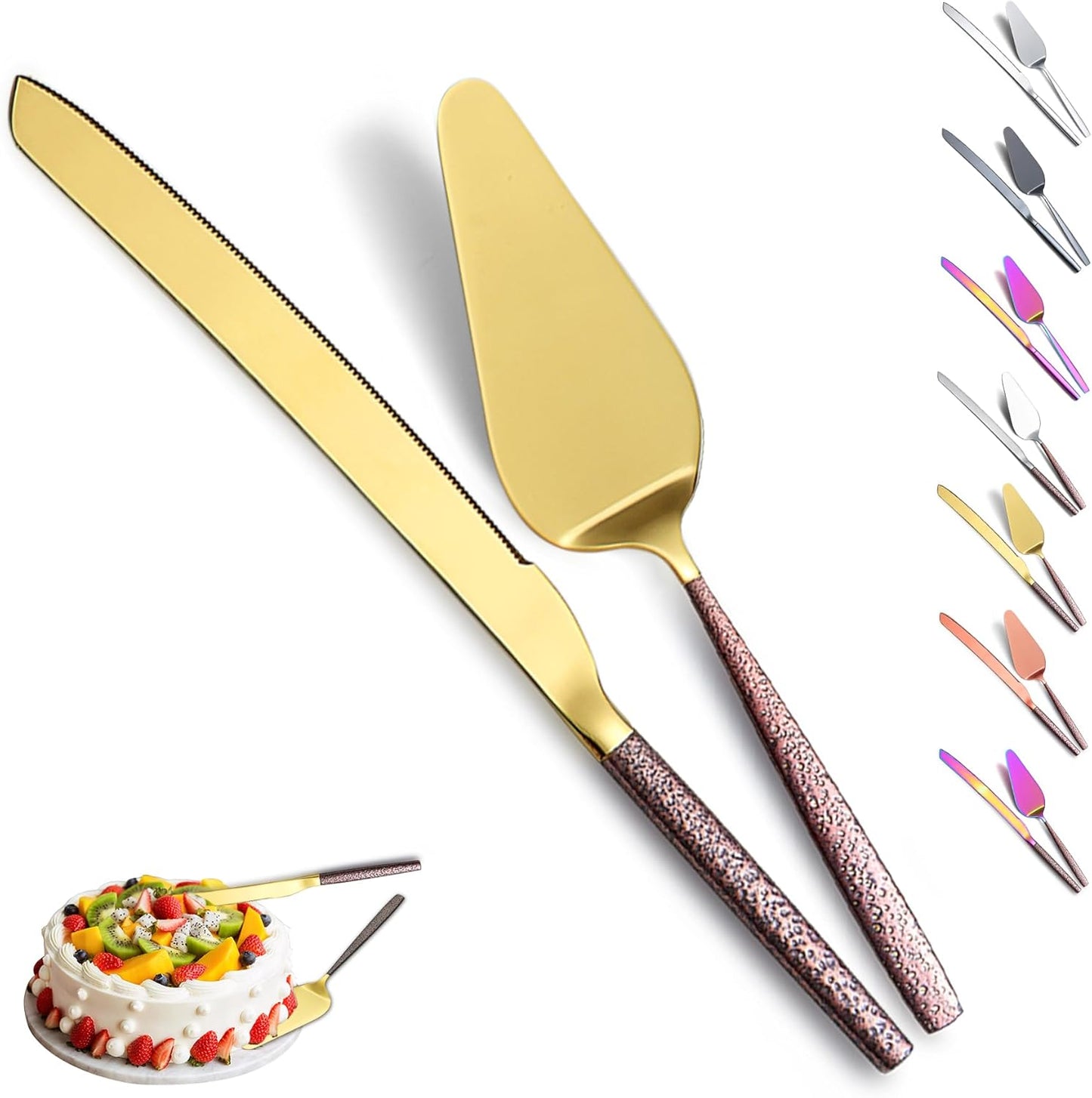 Evanda Wedding Cake Knife and Server Set, Cake Cutte Pie Server for Everyday, Wedding and Birthdays, Dishwasher Safe