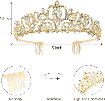 Happy Birthday Queen Tiara Crowns for Women, Red Sash, Party Favors Supplies Gift, 30th Decorations, Stuff Accessories