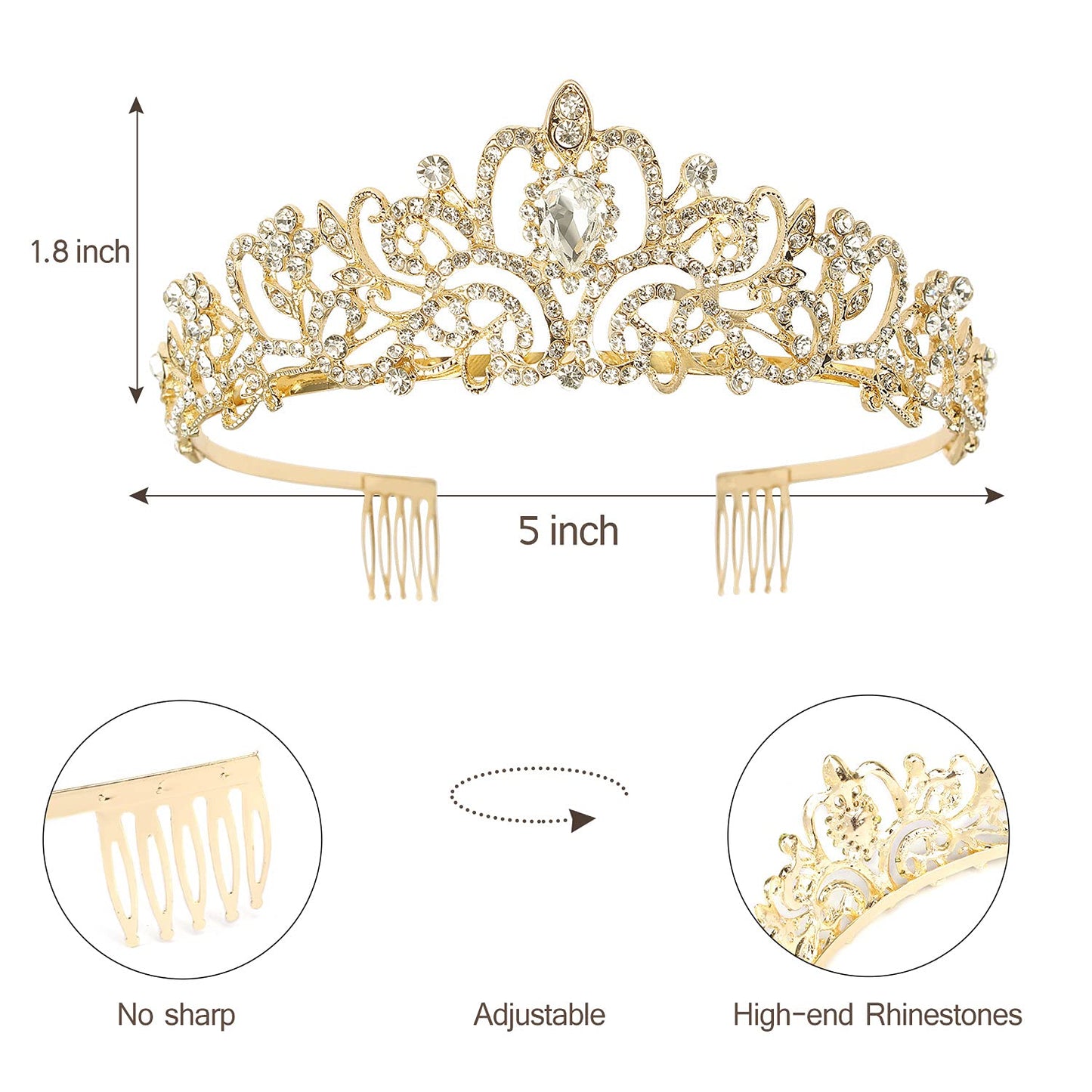 Princess Birthday Tiara - Happy Crown for Girls & Women, Decorative Accessory