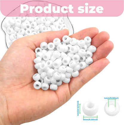1000Pcs Glow in The Dark Pony Beads 9mm Plastic Kandi Beads Bulk for Friendship Bracelet Necklace Craft Jewelry Making Beads for Hair Braids 9 Color
