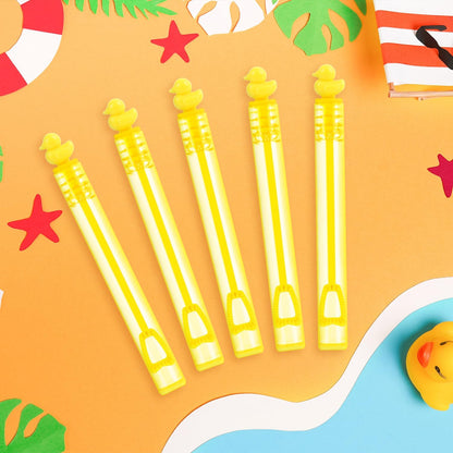 SULOLI 40 pcs Duck Bubble Wands, Yellow Duck Mini Bubble Party Favors Wand Blowing Sticks Bulk for Kids Adults Summer Birthday Party Supplies