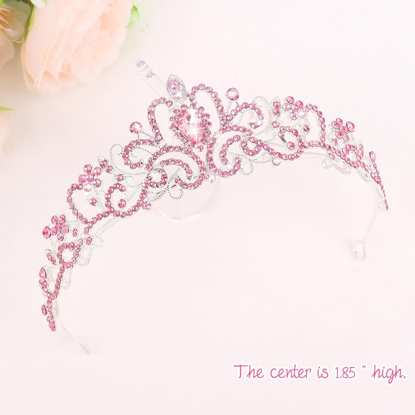 CIEHER Birthday Girl Crown and Sash - Rose Gold Tiara Birthday Decorations for Women and Girls