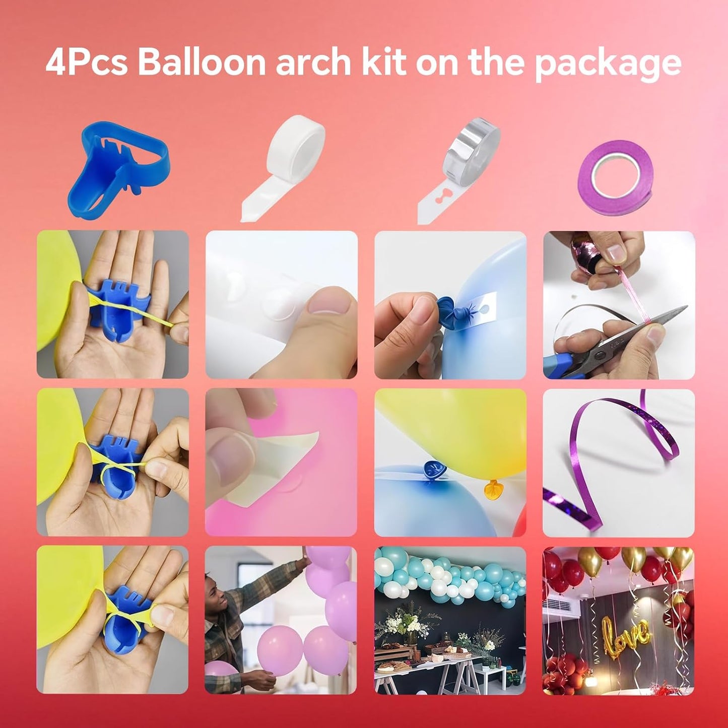 Electric Balloon Pump,110V 600W Portable Dual Nozzles Balloon Pump,Air Pump Balloon Blower for Party Decorations with Tying Tool