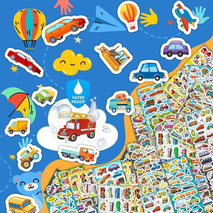 48 Sheets Stickers for Kids, Cute Stickers Variety Pack for Scrapbooking, Teachers Classroom Prizes, Goodie Bag Stuffers Including Animals, Cars, Dinosaurs, Fishes, Hearts, Stars and More