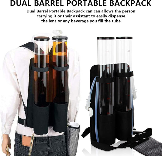 psler Dual Barrel Portable Backpack Dispenser Beverage Drink Beer Alcohol Dispenser for Party Outdoor