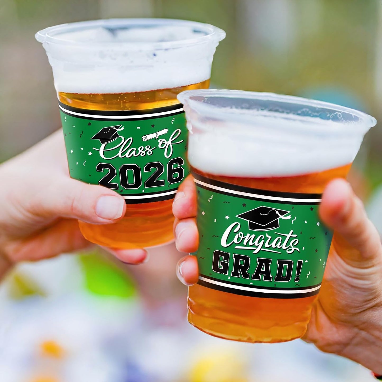 Gatherfun Graduation Decorations 2026-100 Pcs 16oz Blue Graduation Plastic Cups for Grad Party | Sturdy & Durable Drinkware for Grad Festivities | Essential Grad Party Supplies & Decorations