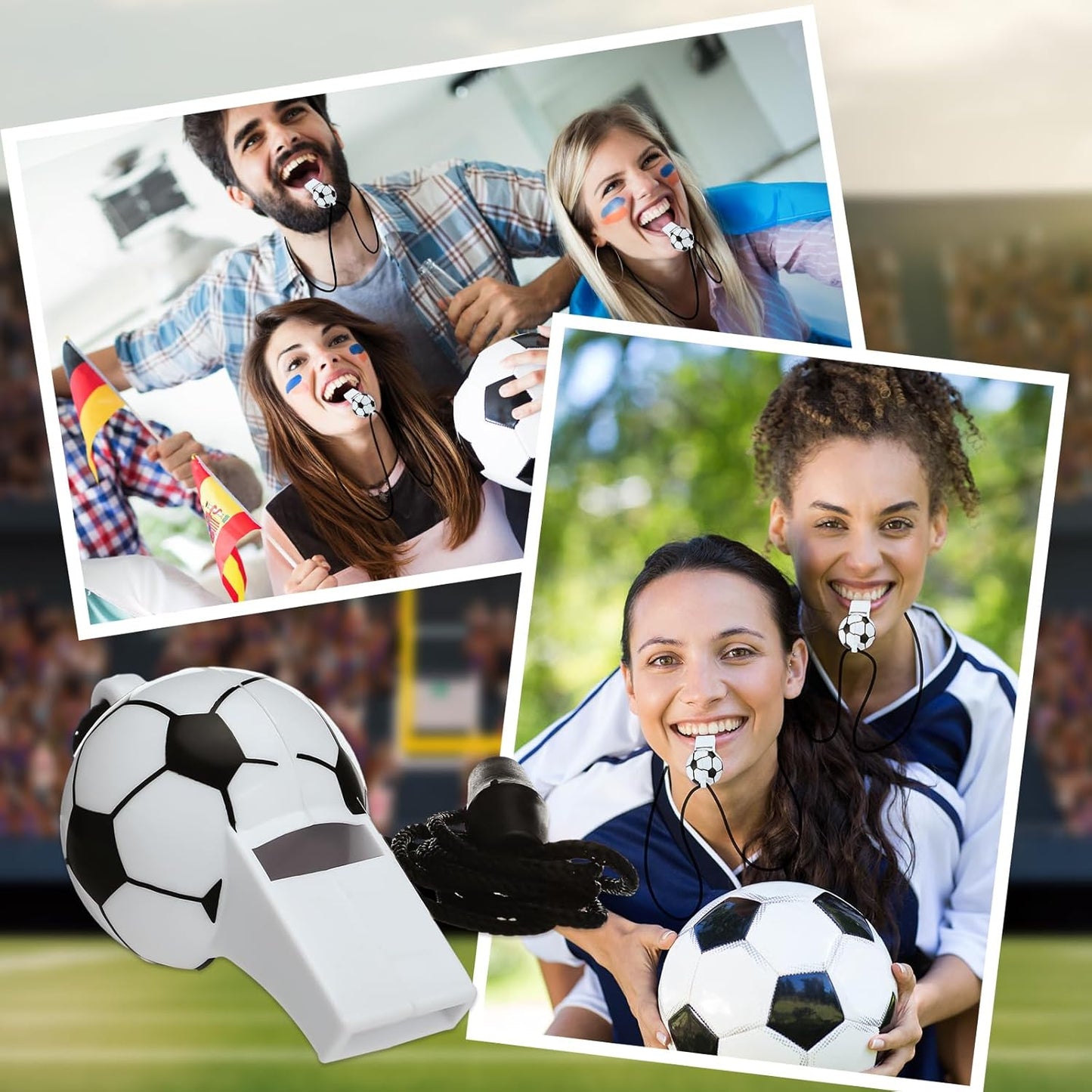 24 or 40 Pcs Baseball Football Soccer Sport Whistles Stadium Sporting Party Favor Noisemakers with Lanyard for Events Team Noise Whistles Loud Sound Party Acc