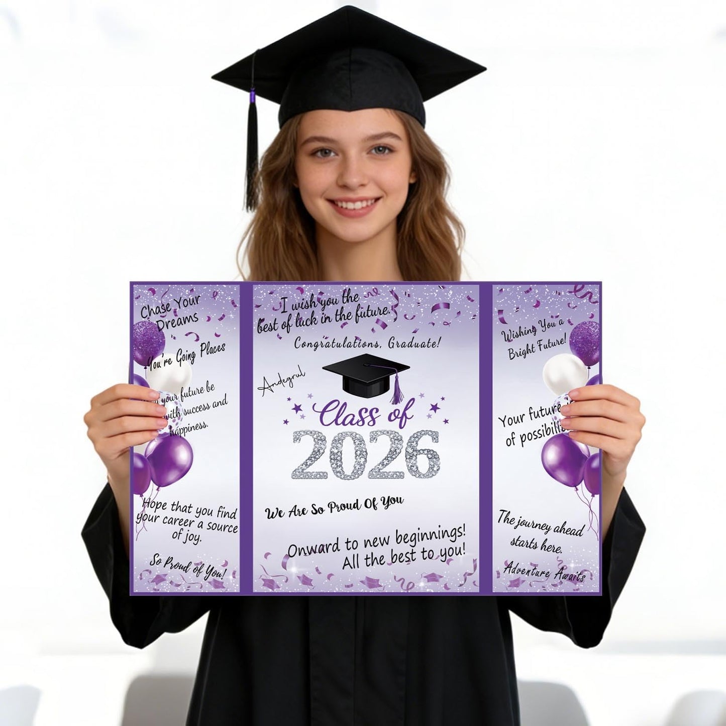 QIYANPAX Graduation Guest Book 2026, Blue and Gold Graduation Decorations Class of 2026, Graduation Signature Book, Congrats Grad Guest Book Alternative, Unique Graduation Gifts