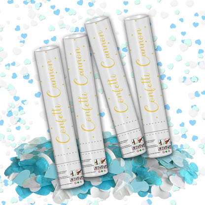 12" Black Gold Confetti Cannon Party Poppers for Birthday Graduation Wedding Retirement New Year Celebrations - Easy to Use, Pack of 2