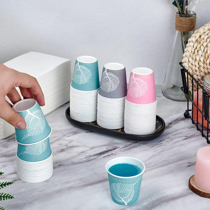 LITOPAK 600 Pack 3 oz Disposable Bathroom Cups, Colorful Small Disposable Paper Cups for Parties, Picnics, Barbecues, Travel and Events