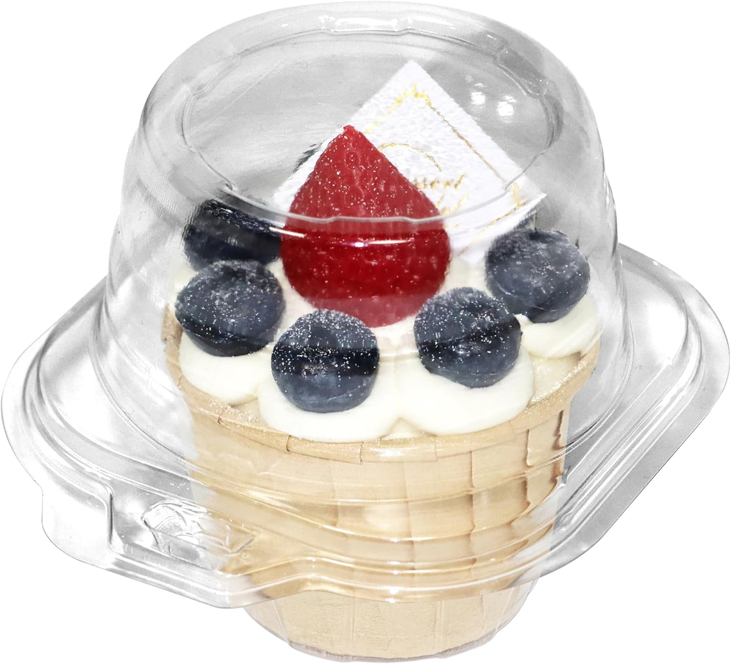 WIKDAY 50 Pack Individual Cupcake Containers, Plastic Cupcake Boxes with Lids, Stackable and Reusable, Clear Design for Cupcakes, Muffins, Donuts, Salad Storage