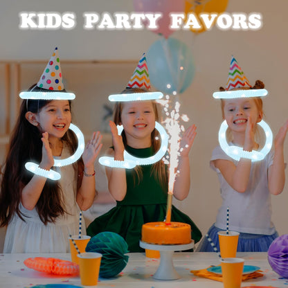 Orange Glow Sticks Party Favors Supplies for Kids 24 PCS,4th of July LED Light up Pop Tubes for Toddlers,Neon Necklaces Bracelets Accessories,Birthday Dance Party 250th Anniversary Camping Toys Gifts