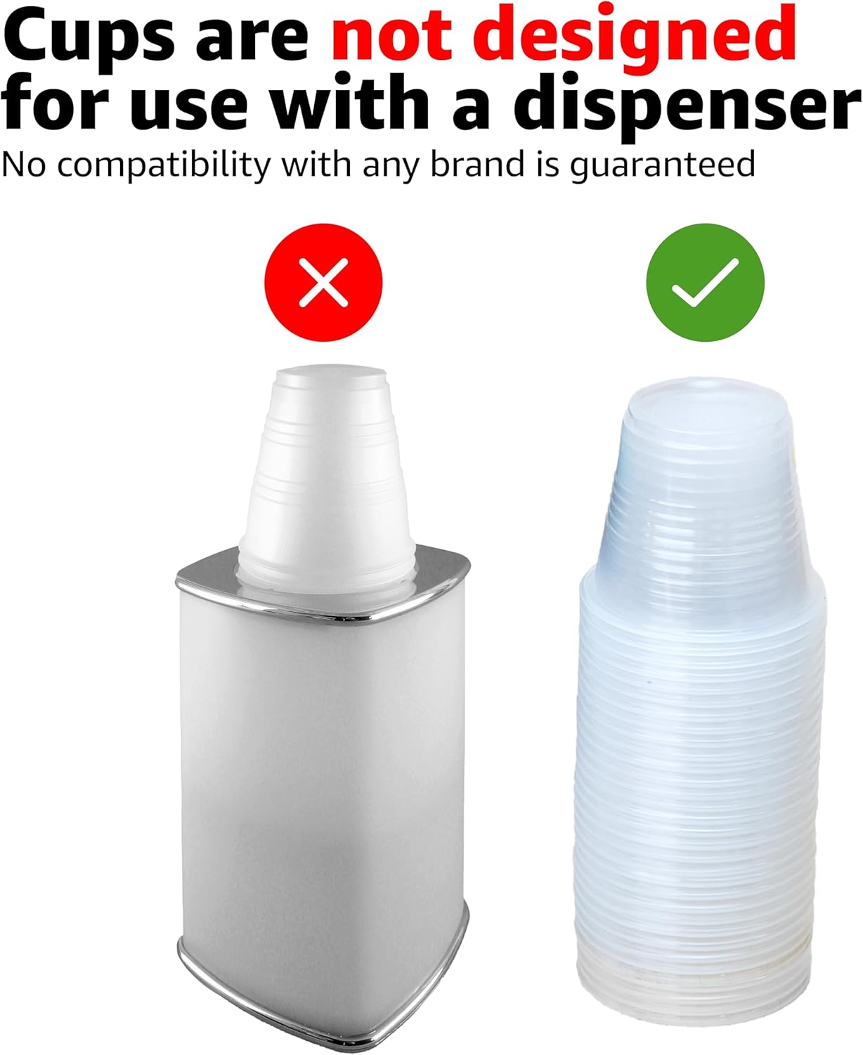 Amazon Basics Mini Disposable Clear Plastic Cups, 3oz, 100 Count