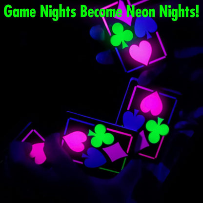Funwares UV Black Light Playing Cards by Island Dogs– Neon Fluorescent Glow Deck for Black Light Games, Glow in the Dark Playing Cards, Parties – Unique Cards, Durable, Great Gift for Collectors