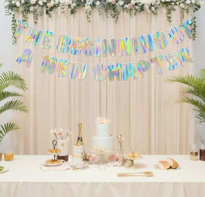 Iridescent Welcome Back We Missed You So Much Banner, Holographic Welcome Back Decorations, Pre-Strung Welcome Home sign for Office Party, Family Gathering, Back to School, Military Homecoming