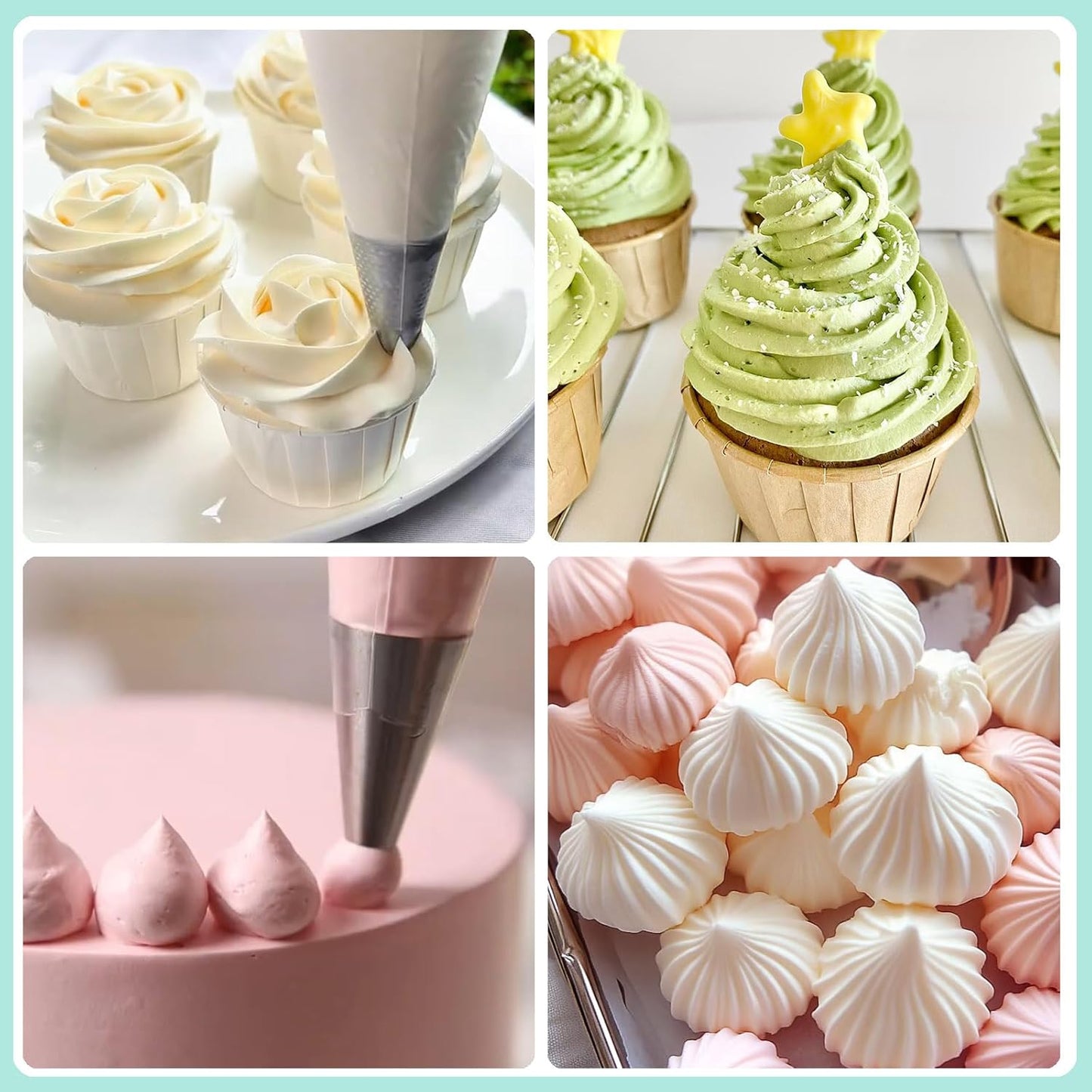 8Pcs Flower Piping Tips Set Stainless Steel Baking Tools Cookies, Cupcakes Rose & Wedding Cake Decorating Icing & Frosting Pastry Nozzles Yiont