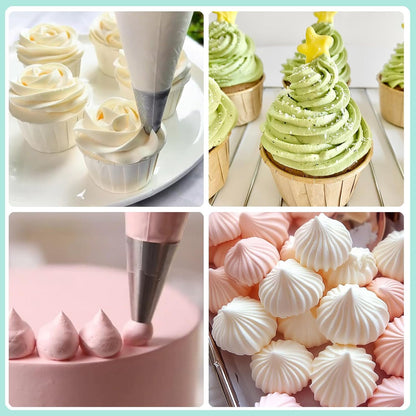 8Pcs Flower Piping Tips Set Stainless Steel Baking Tools Cookies, Cupcakes Rose & Wedding Cake Decorating Icing & Frosting Pastry Nozzles Yiont