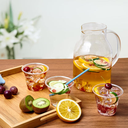 Lilymicky 200 Pack 10 oz Clear Plastic Cups, PET Disposable Drinking Cups Perfect for Birthday Parties, Ceremonies, Events