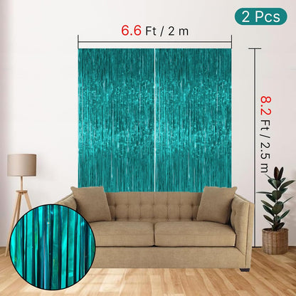 PartyWoo Silver Streamers 3pcs Tinsel Backdrop 8.2FT Metallic Tinsel Foil Fringe Streamer Curtains Party Photo Booth Backdrop for Graduation Baby Shower Bachelorette Wedding Disco Party Decorations