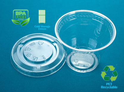 Golden Apple Cup series, 9oz Clear Plastic cups with Flat lids no hole 50sets
