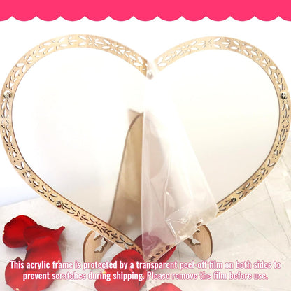 Wedding Guest Book Alternative Wooden Heart Guestbook Ideas Guest Book Wedding Reception with Wooden Hearts and Drop Box Sign in Book for Wedding Birthday Anniversaries Decorations