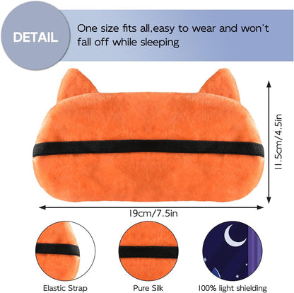 Christmas Reindeer Sleep Mask Cute Antler Eye Masks Sleeping Soft Plush Cartoon Blindfold Funny Animal Eye Cover Xmas Presents for Women Men (Xmas Reindeer,Brown)