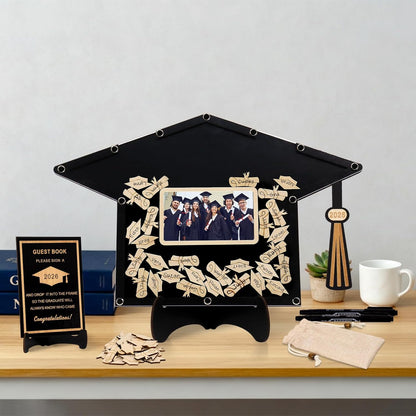 2026 Graduation Guest Book Alternative, Black Happy Graduation Party Decorations, Class of 2026 Congrats Graduates Signature Guestbook Gifts for College High School Students Friends Men Women