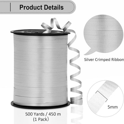 Black Ribbon - 500 Yard Crimped Curly Ribbon for Gift Wrapping, Balloons, Graduations, Halloween, Birthday Parties