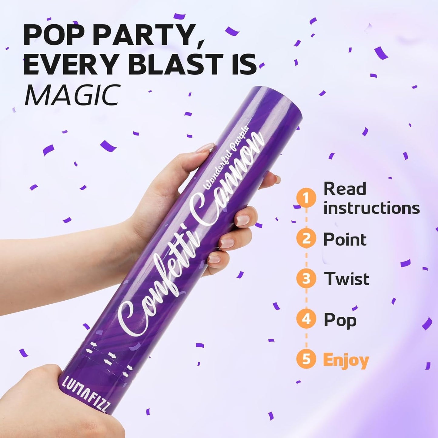 12 Inch Confetti Biodegradable [6 Pack] Confetti Cannons | Multicolor Confetti Poppers for Wedding,Birthday PartyChristmas Eve and New Year Give a Gift