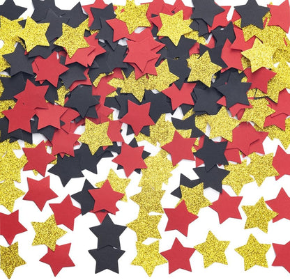 MOWO Glitter Five Stars Confetti Wedding Party Decor and Table Decor, 1.2’’ in Diameter (Glitter Gold,200pc)