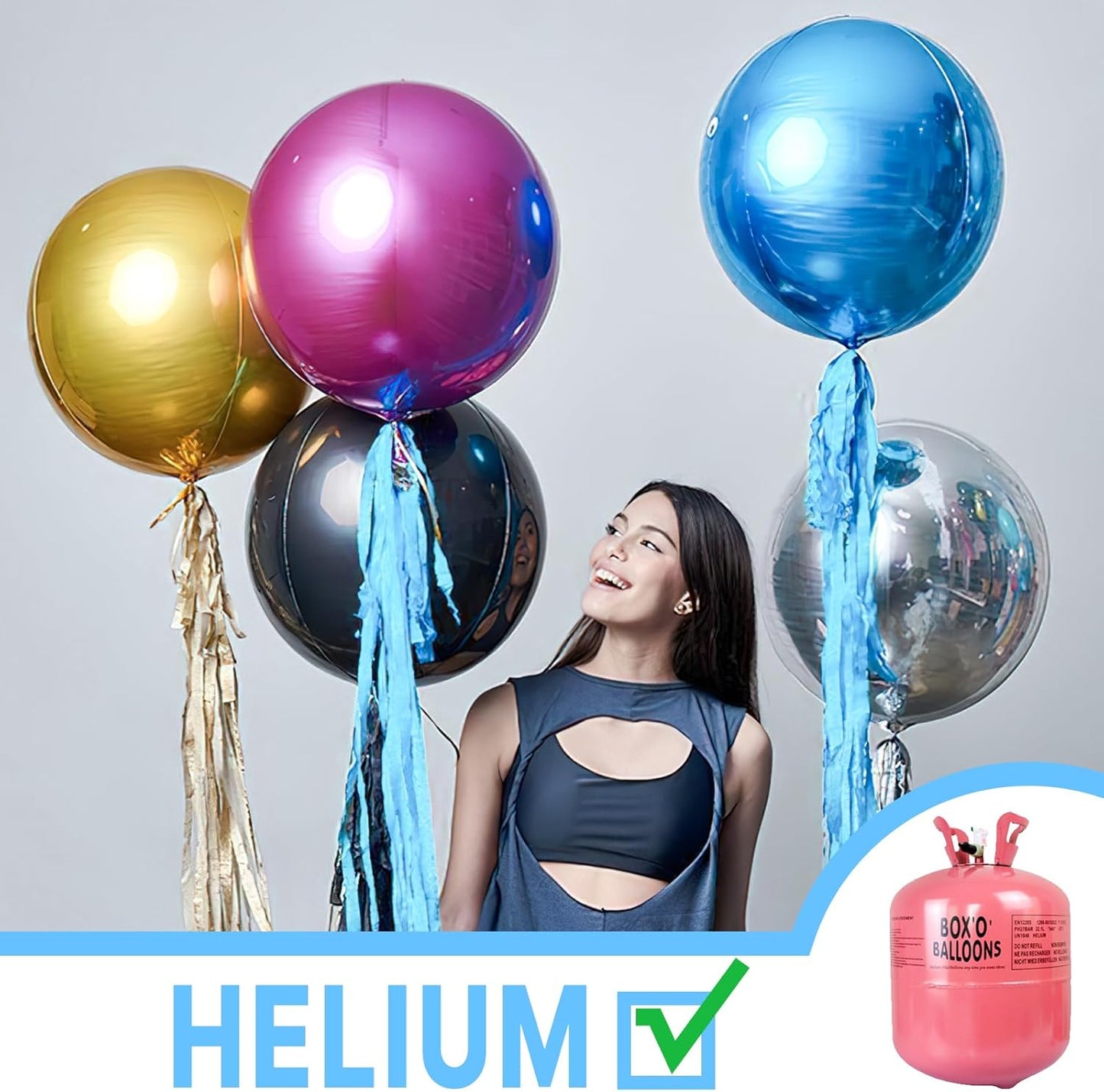 PartyWoo Metallic Gold Foil Balloons 20pcs Different Sizes Pack of 22 15 10 Inch Large Round Foil 4D Inflatable Mirror Ball Mylar Balloons for Graduation Birthday Baby Shower Party Decorations