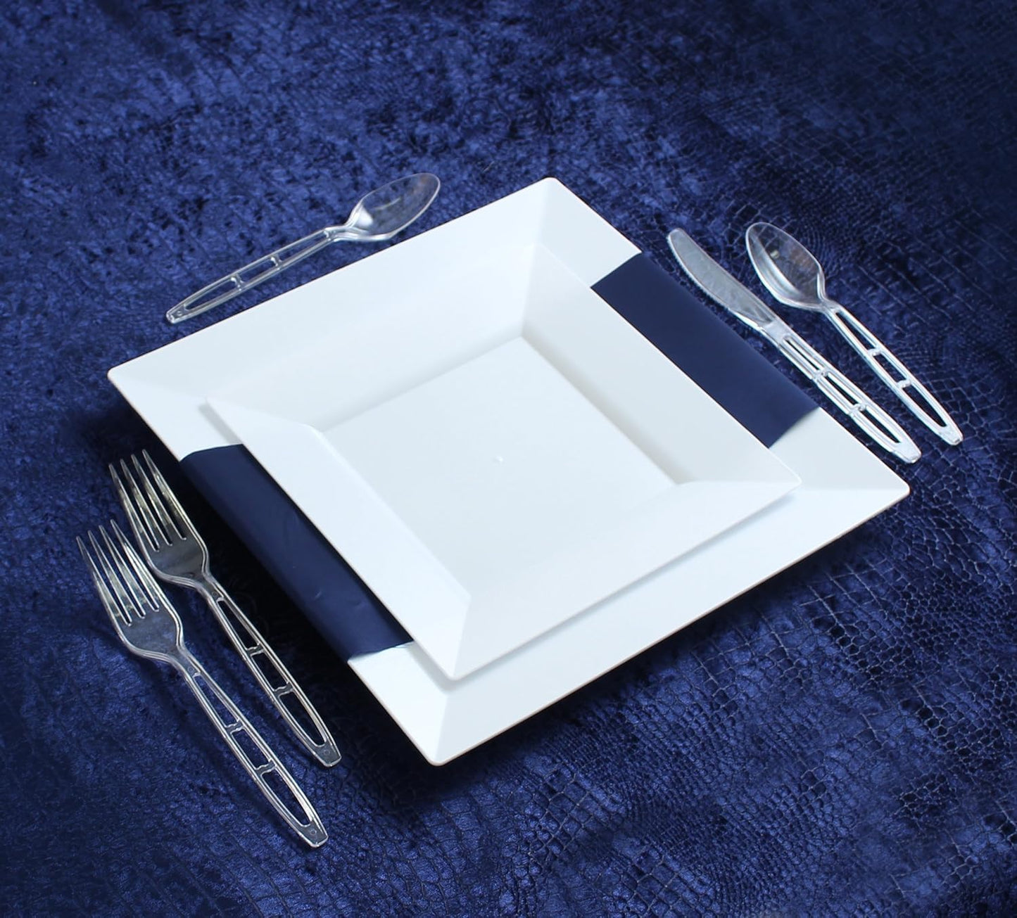 Party Bargains Disposable Cutlery set, SAPPHIRE Design, Clear Color, 360 Pieces: 180 Forks, 120 Spoons, 60 Knives