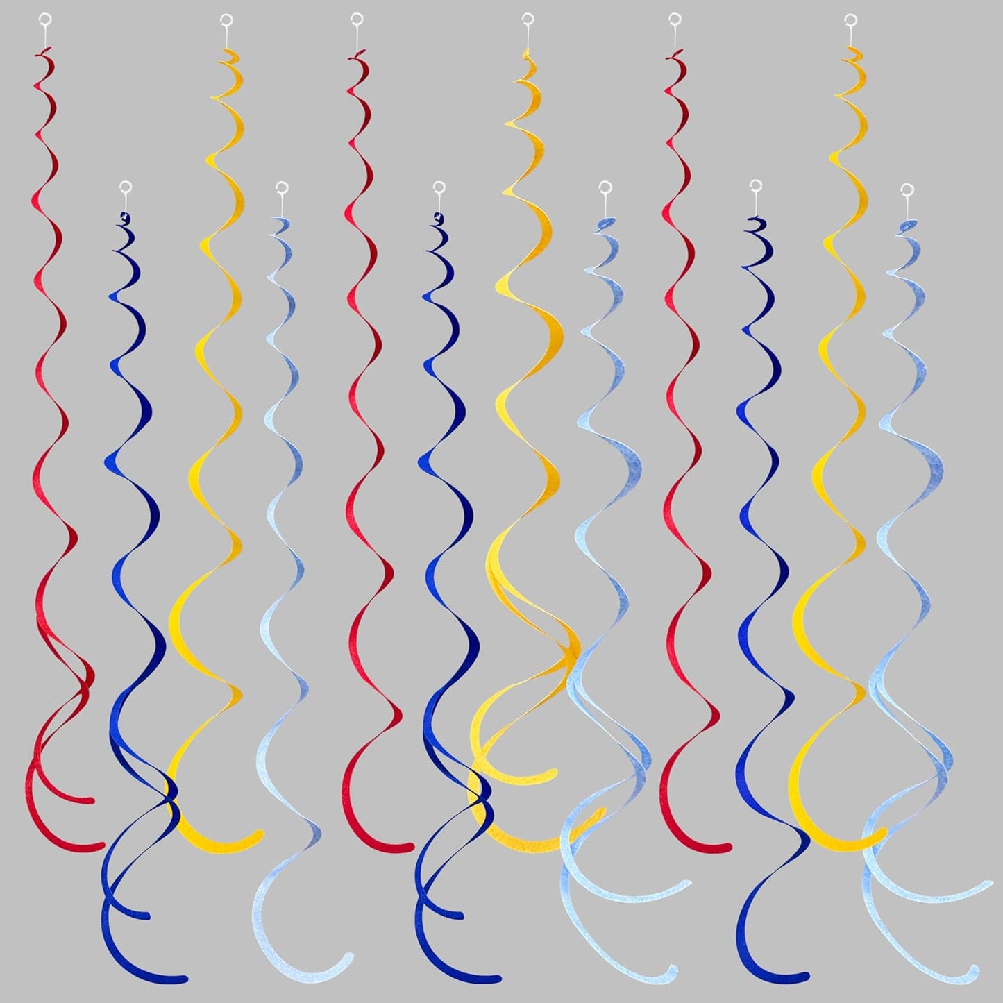 36 Pcs Blue Hanging Swirl Decorations Ombre Royal Blue White Felt Swirl Streamer Spiral Ceiling Garland for Birthday Wedding Baby Shower Graduation Under The Sea Nautical Ahoy Achor Party Supplies