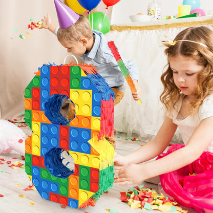Hooqict Mexican Pinata with Blindfold and Bat Stick Party Pinata for Fiesta Carnival Cinco de Mayo Decorations Kids Adults Mexican Party Games Birthday Party Supplies
