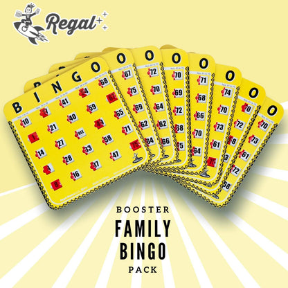 Regal Bingo Bulk Bingo Cards with Sliding Windows - Reusable Large Print Bingo Game Cards for Adults Large Group - 8 Pack, Yellow