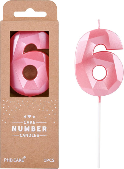 PHD CAKE 2.76 Inch Crystal Black 9 Number Birthday Candles, Black Number Candles, Cake Number Candles, Party Celebration