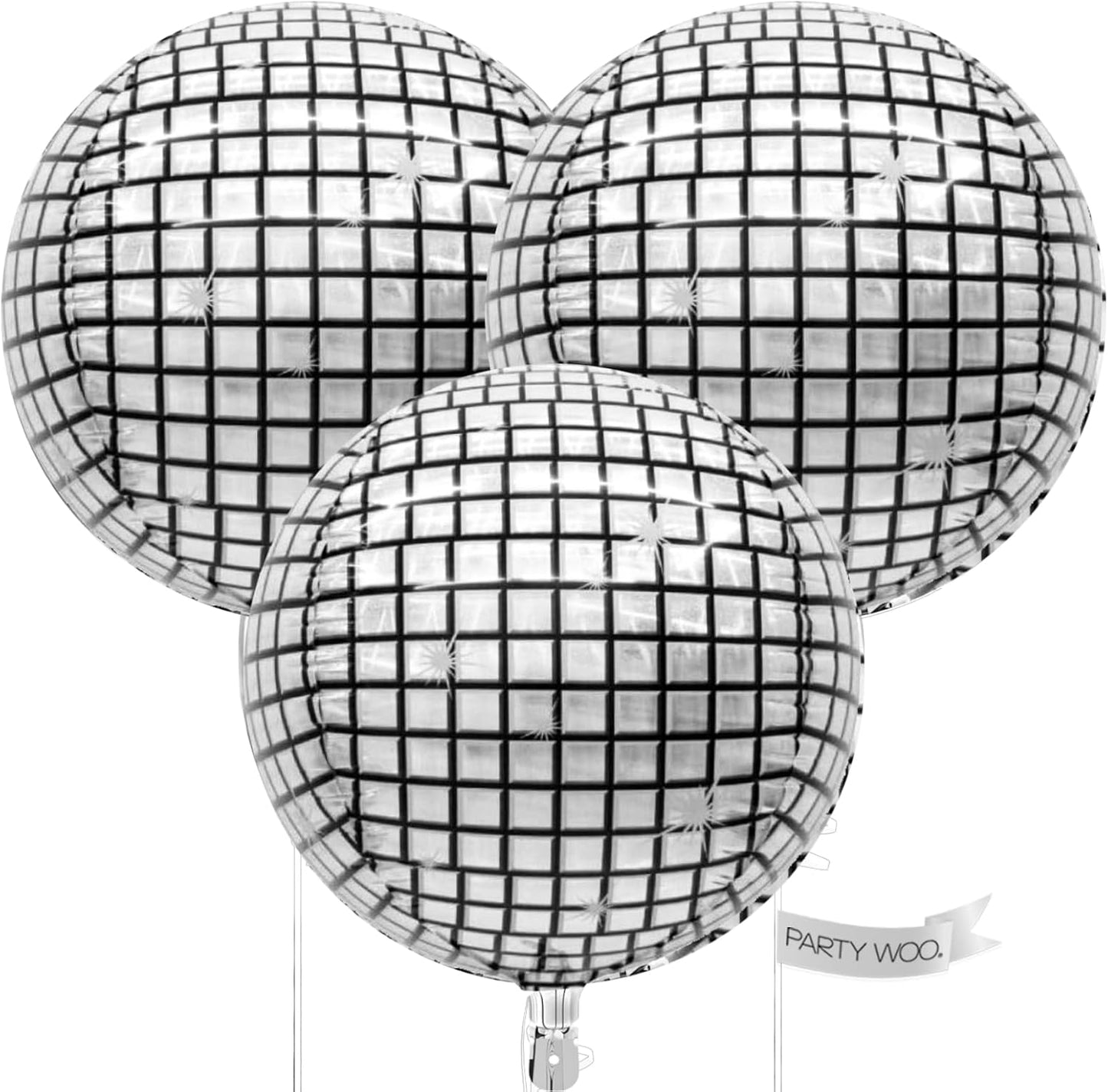 PartyWoo Metallic Gold Foil Balloons 20pcs Different Sizes Pack of 22 15 10 Inch Large Round Foil 4D Inflatable Mirror Ball Mylar Balloons for Graduation Birthday Baby Shower Party Decorations