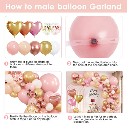 Sage Green Pink Balloons Garland Kit,133pcs Olive Green Blush Pink Sand White Metallic Gold Balloons for Bridal Shower Wedding Birthday Jungle Safari Woodland Party Decorations…