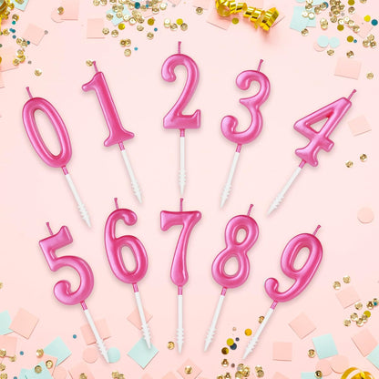 Beanlieve 10-Pieces Numeral Birthday Candles - Cake Numeral Candles Number 0-9 Glitter Cake Topper Decoration for Birthday,Wedding Anniversary,Party Celebration (Colourful)