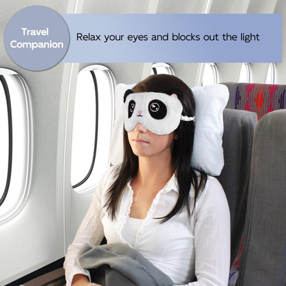 Christmas Reindeer Sleep Mask Cute Antler Eye Masks Sleeping Soft Plush Cartoon Blindfold Funny Animal Eye Cover Xmas Presents for Women Men (Xmas Reindeer,Brown)