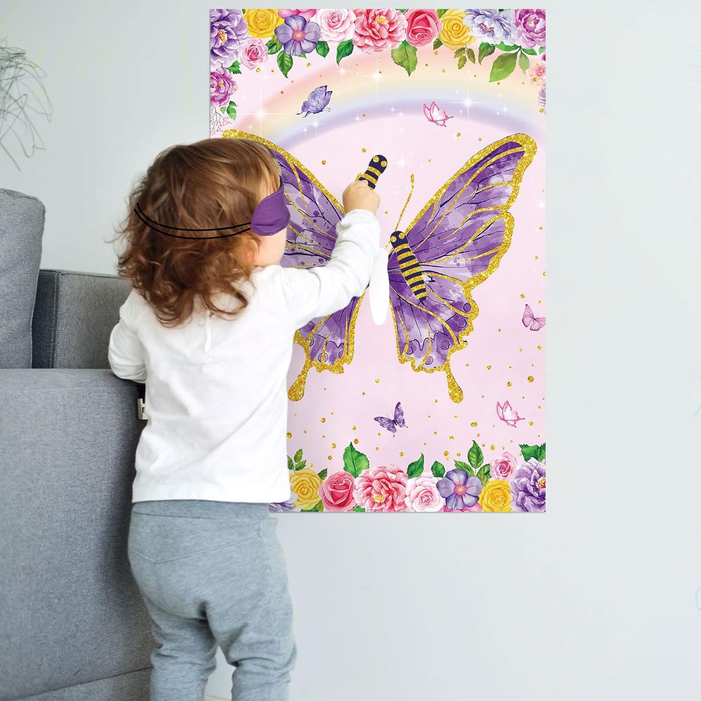 Pin The Crown on The Princess Party Games for Girls Princess Birthday Party with 24 Pcs Crowns, Large Princess Poster for Kids Girls Princess Birthday Party Princess Tea Party Decorations