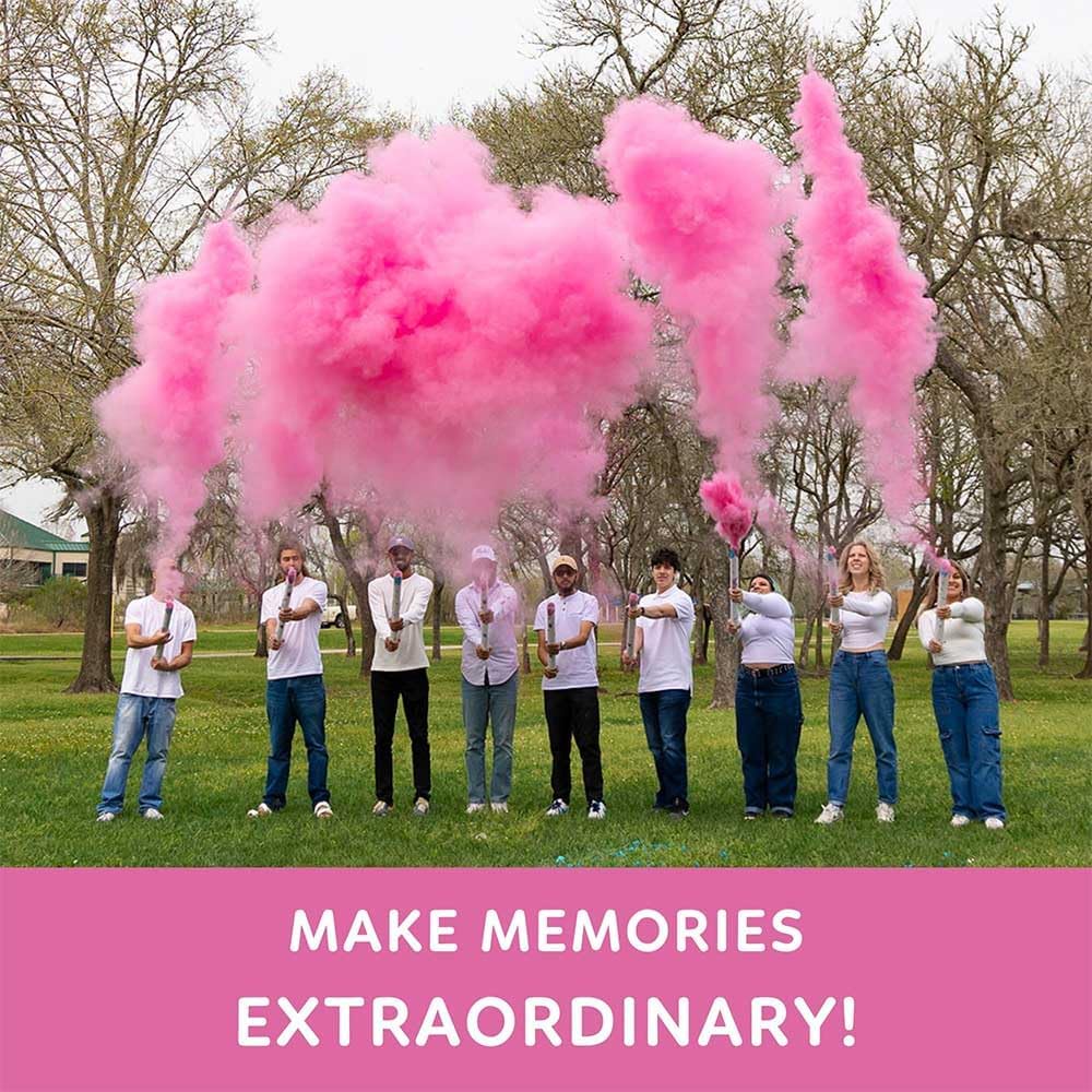 Gender Reveal Powder Smoke Bombs Cannon Poppers | 3 Pink & 3 Blue Poppers | Biodegradable | Alternative to Gender Reveal Smoke Bombs Extinguisher | Gender Reveal Party Decorations | TUR Party Supplies