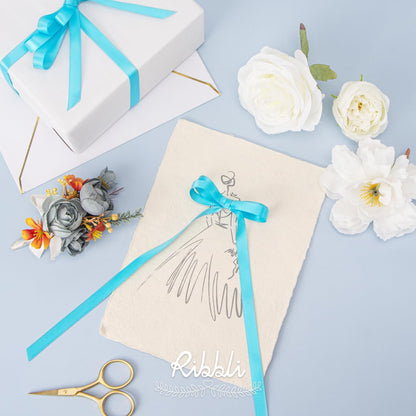 Ribbli Double Faced White Satin Ribbon,3/8” x Continuous 25 Yards,Fabric Ribbon use for Bows Bouquet,Gift Wrapping,Floral Arrangement
