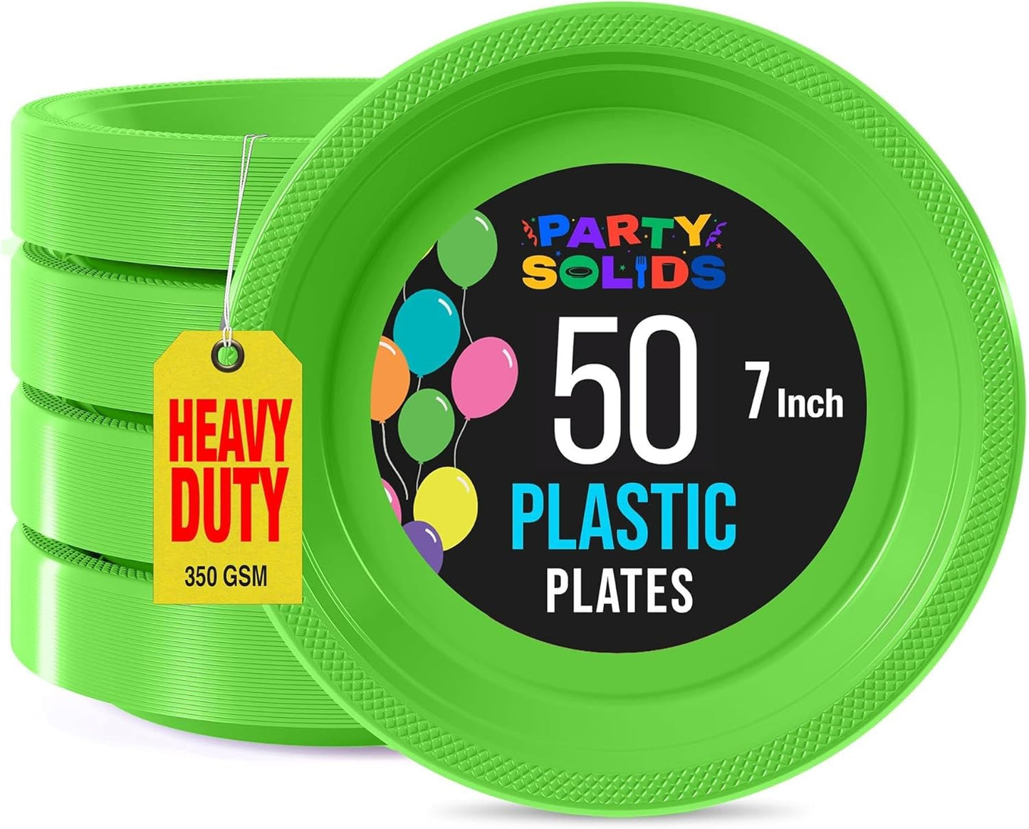 Exquisite Party Solids Red Plastic Plates For Party Supplies 10" Red Disposable Plates Heavy Duty 50 Pcs Plastic Dinnerware Sets Heavy Duty 350 GSM Disposable Dinnerware Set