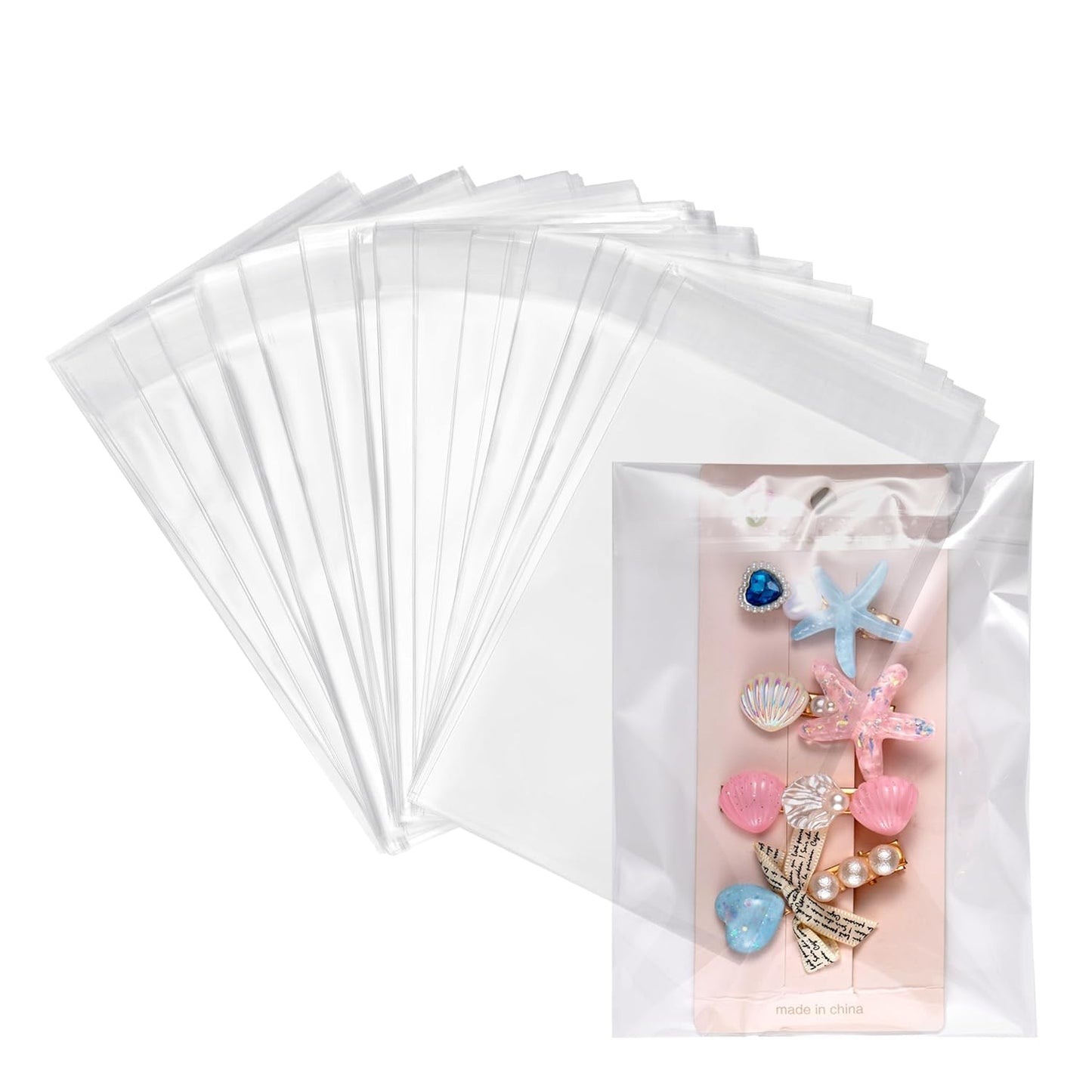 Clear Self Sealing Cellophane Bags 4"x6" (10.2 x 15.2cm) Pack of 200 – 4x6 Cookie Bags with Seal for Treat Bags, Cookies Wrappers Candy Party Favors Goodie