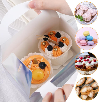 VGOODALL 16PCS Gable Treat Boxes Goodie Bags, 6x3.5x3.5inch Colorful Paper Gift Boxes for Kids Snacks, Candy, Toys, Birthday Party, Wedding