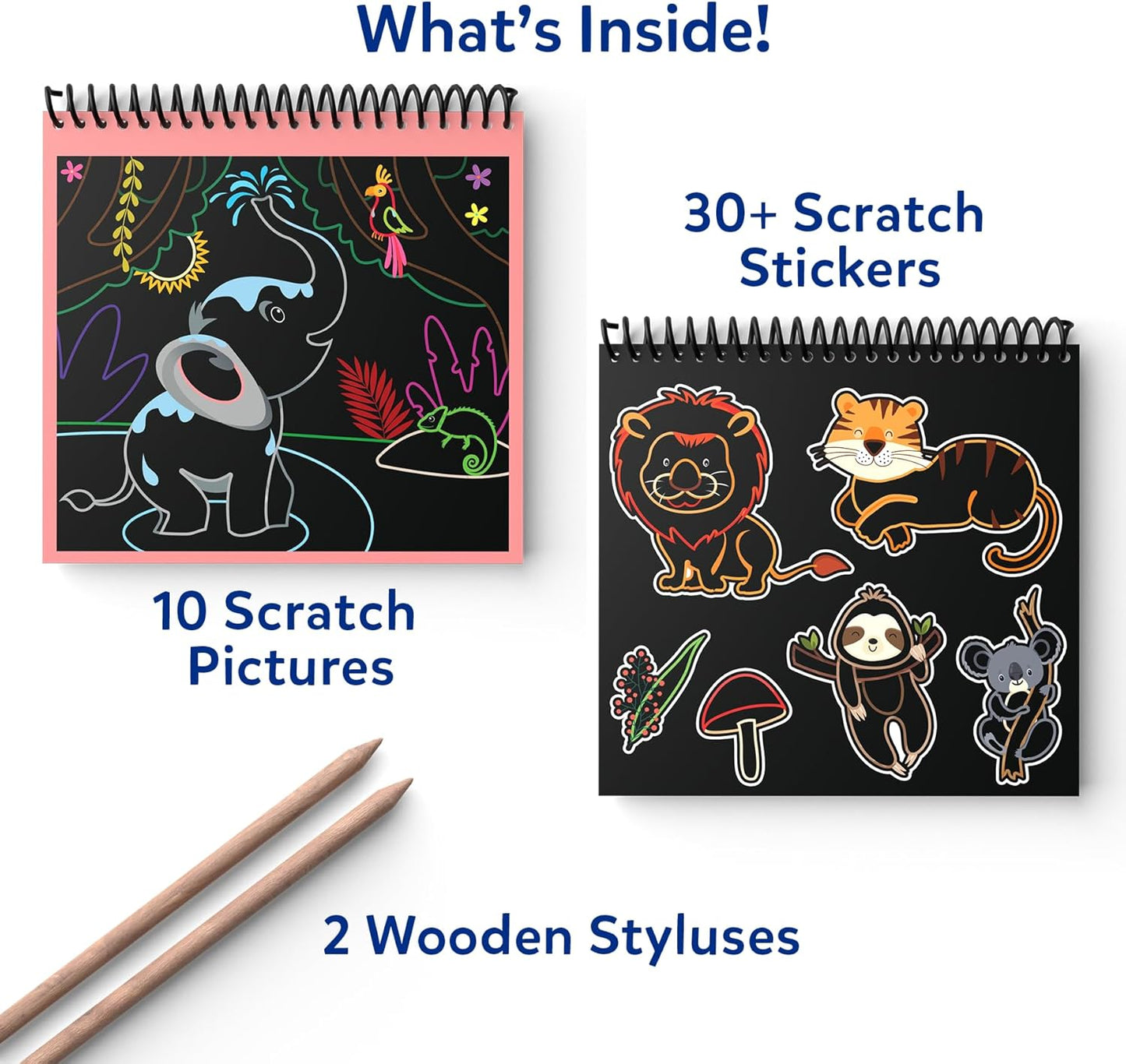 Skillmatics Scratch Art Book for Kids - Unicorns & Princesses, Craft Kits & Supplies, 30+ Scratch Stickers, Travel Toys, DIY Kit, Gifts for Girls & Boys Ages 3, 4, 5, 6, 7, 8