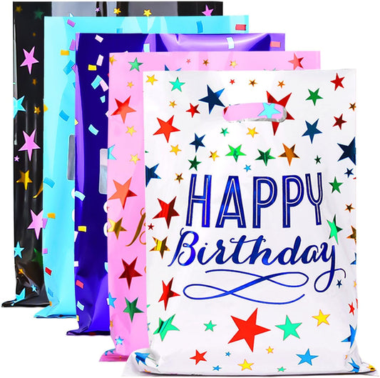 ZGORENDZ 40 Pack Party Favor Bags for Birthday Assorted Colors Goodie Gift Bags for Girls & Boys Birthday Party(6.7 * 9.7 inch)