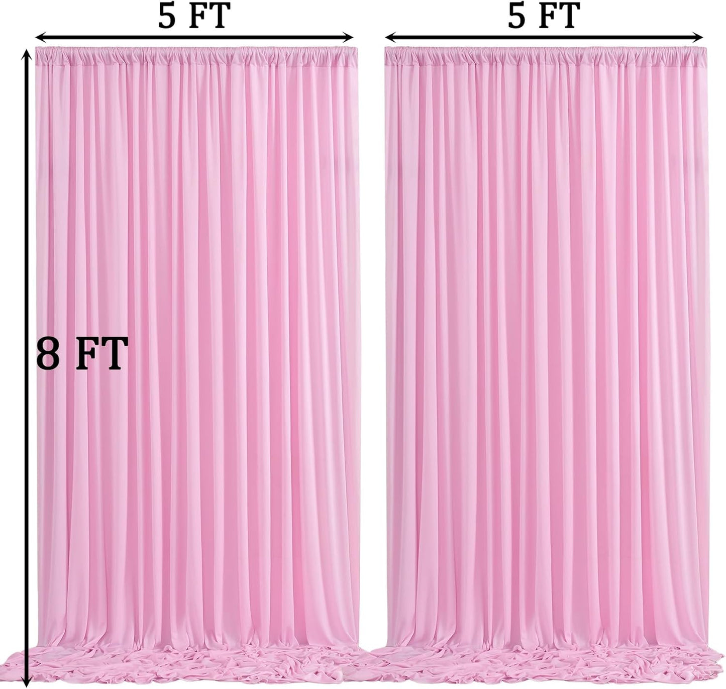 10ftx10ft Black Backdrop Curtains for Weddings Parties, Wrinkle Free 2 Panels Silky Polyester Photo Backdrop Drapes Back Drop Cloth Drapery for Birthday Mother'sDay Photography Background